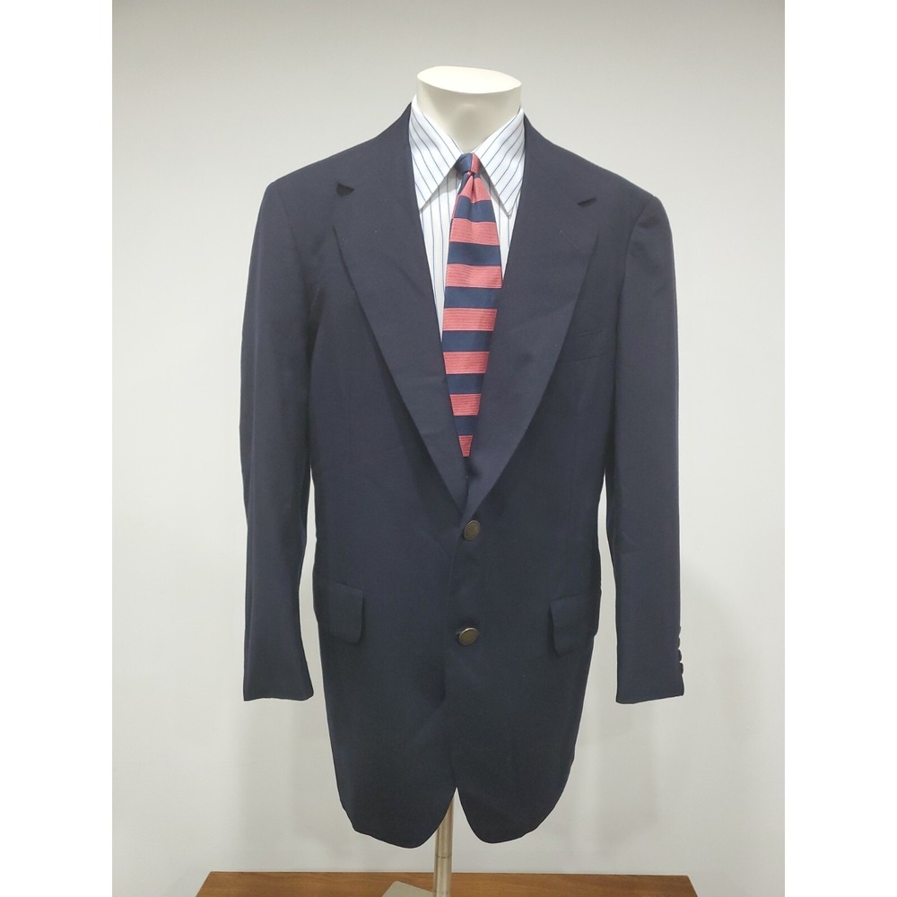 Oxxford Maus & Hoffman Mens Sport Blazer 42R Metal Button  Unconstructed